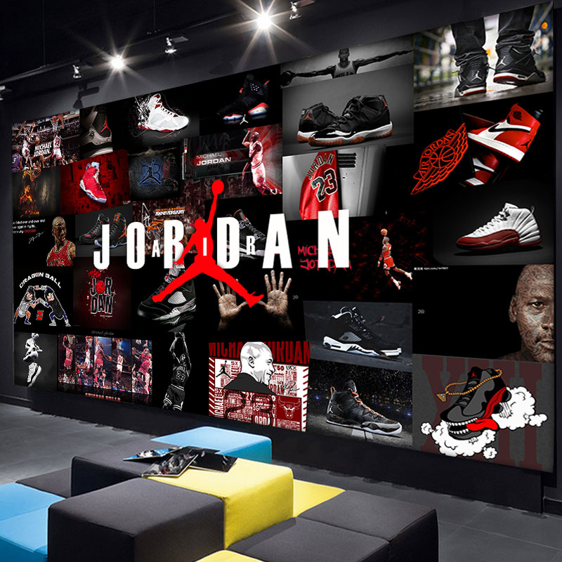 aj乔丹背景墙纸nike潮流时尚装修装饰潮牌男装鞋球鞋店篮球馆壁纸