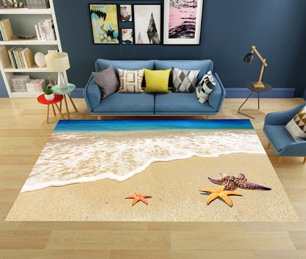 儿童3d印花可爱卡通客厅茶几地中海风格地毯地毯