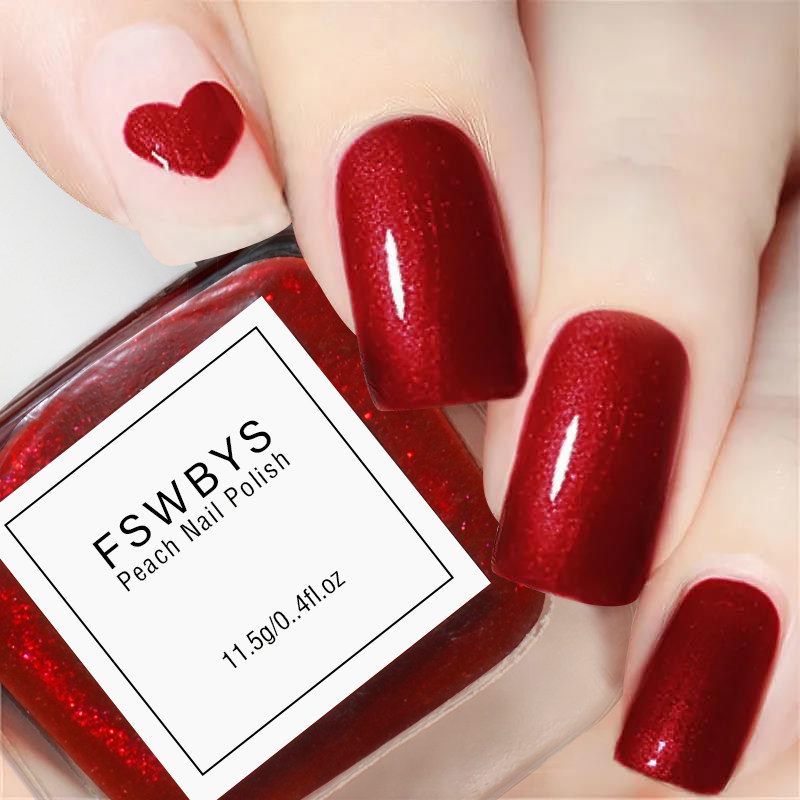 夏天脚指甲指甲油持久免烤快干不可剥酒红色显白指甲彩妆