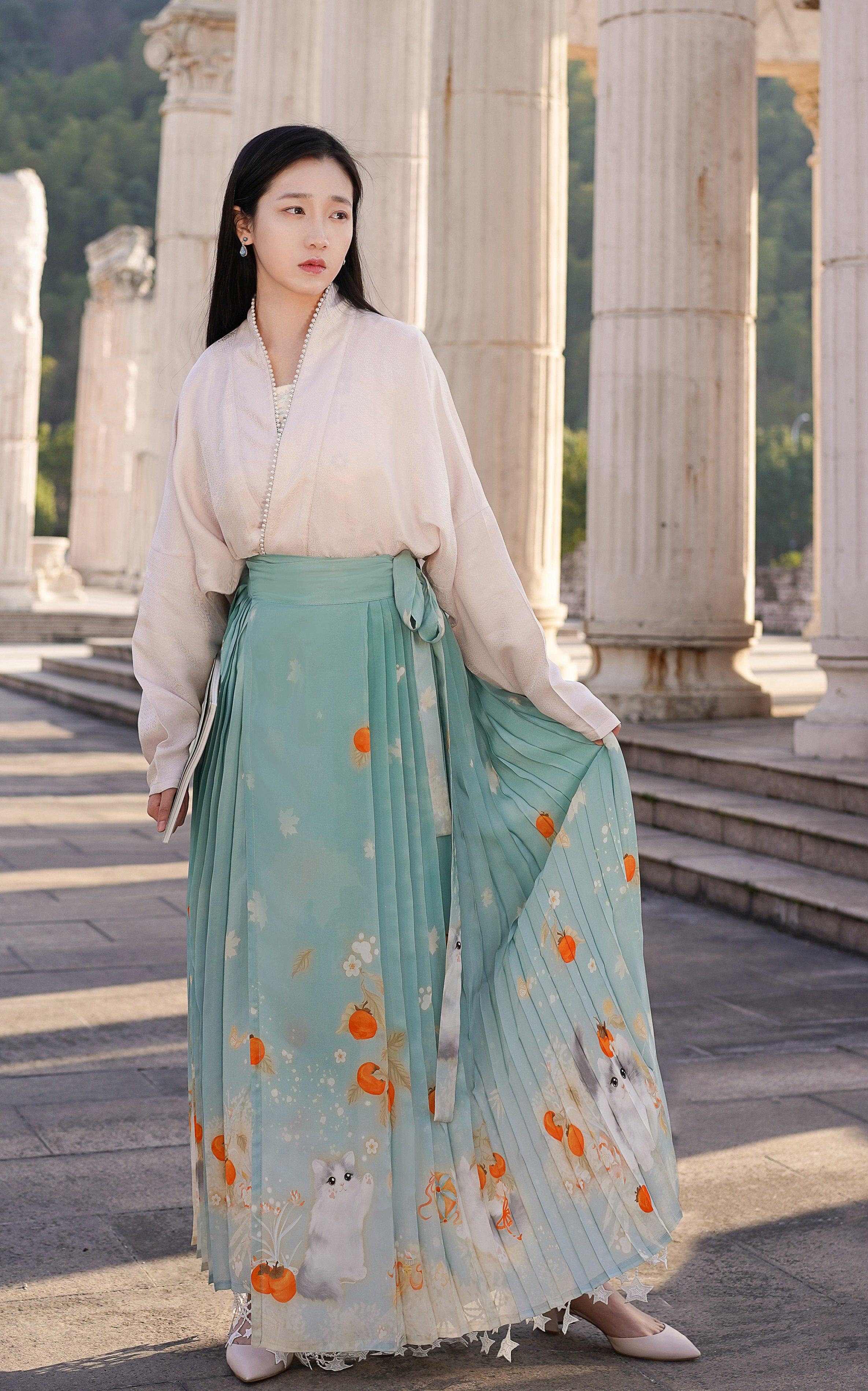 山有扶苏原创真丝汉服宋制飞机对穿交菱花纹汉服