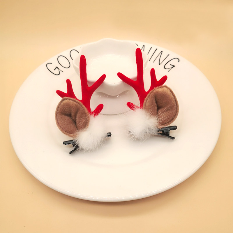 发夹可爱鹿角儿童发卡圣诞圣诞节节日装饰头饰圣诞装饰品