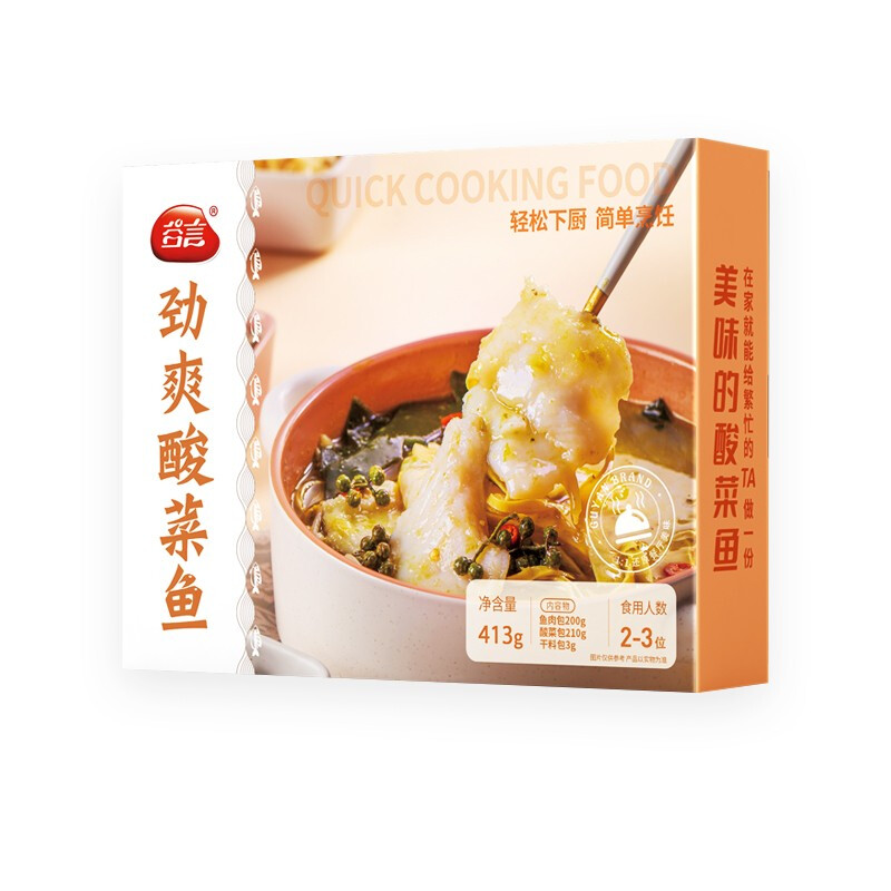 谷言预制菜劲爽酸菜鱼料理包413g速食半成品鱼片冷冻年夜饭家宴菜