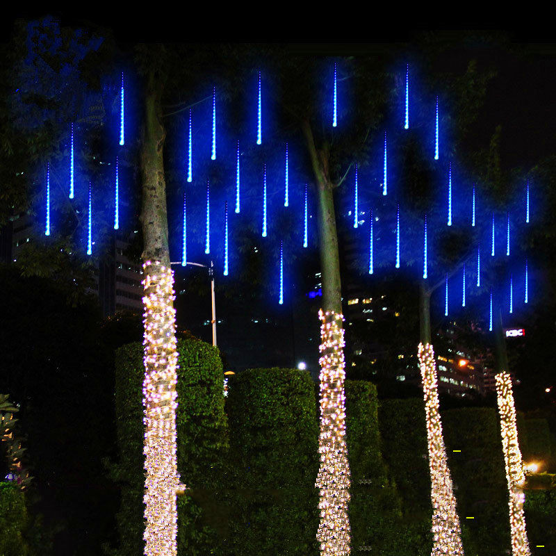 led流星雨满天星闪灯串挂树上上的彩灯户外防水装饰灯