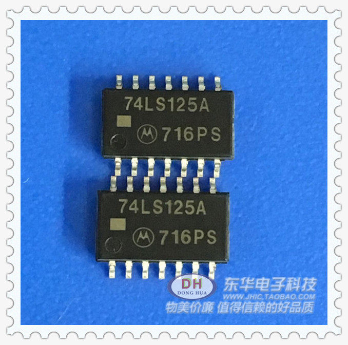逻辑芯片74ls125a贴片中体mot三态输出翻两番总线集成电路ic