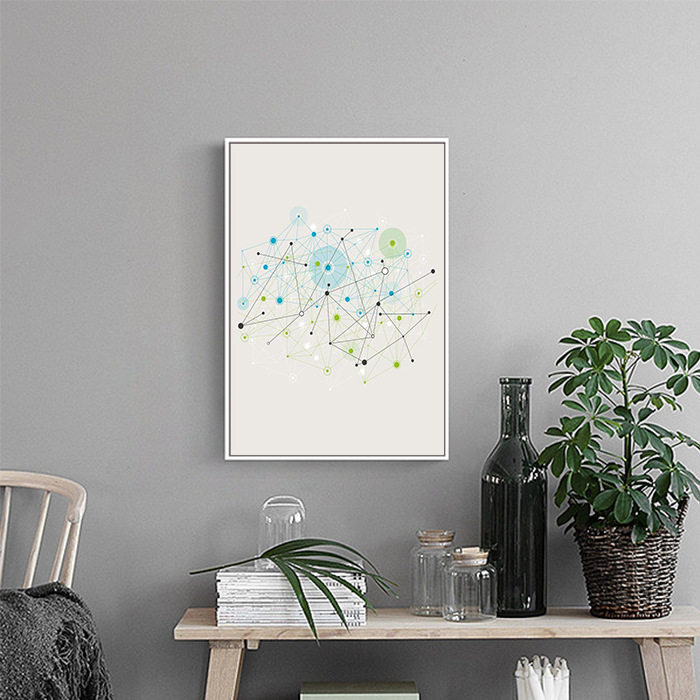 北欧壁画卧室墙面装饰画抽象几何艺术组合挂画现代装饰画