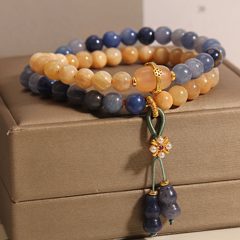 天然阿拉善玛瑙双层手链ins小众轻奢奢兰东陵手链