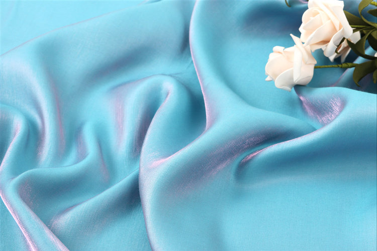 蓝紫色渐变汉服布料纯棉肌肤光泽丝绸布透气衬衣裤子裙子礼服面料