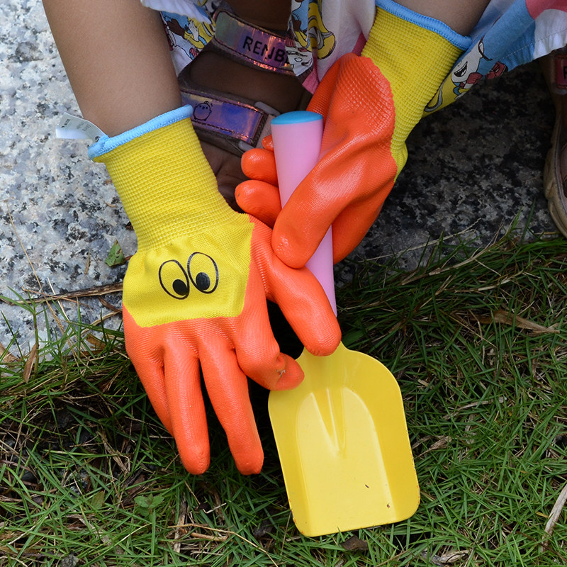 手套赶海成人儿童尼龙龙丁橡胶浸胶胶皮幼儿园防护手套