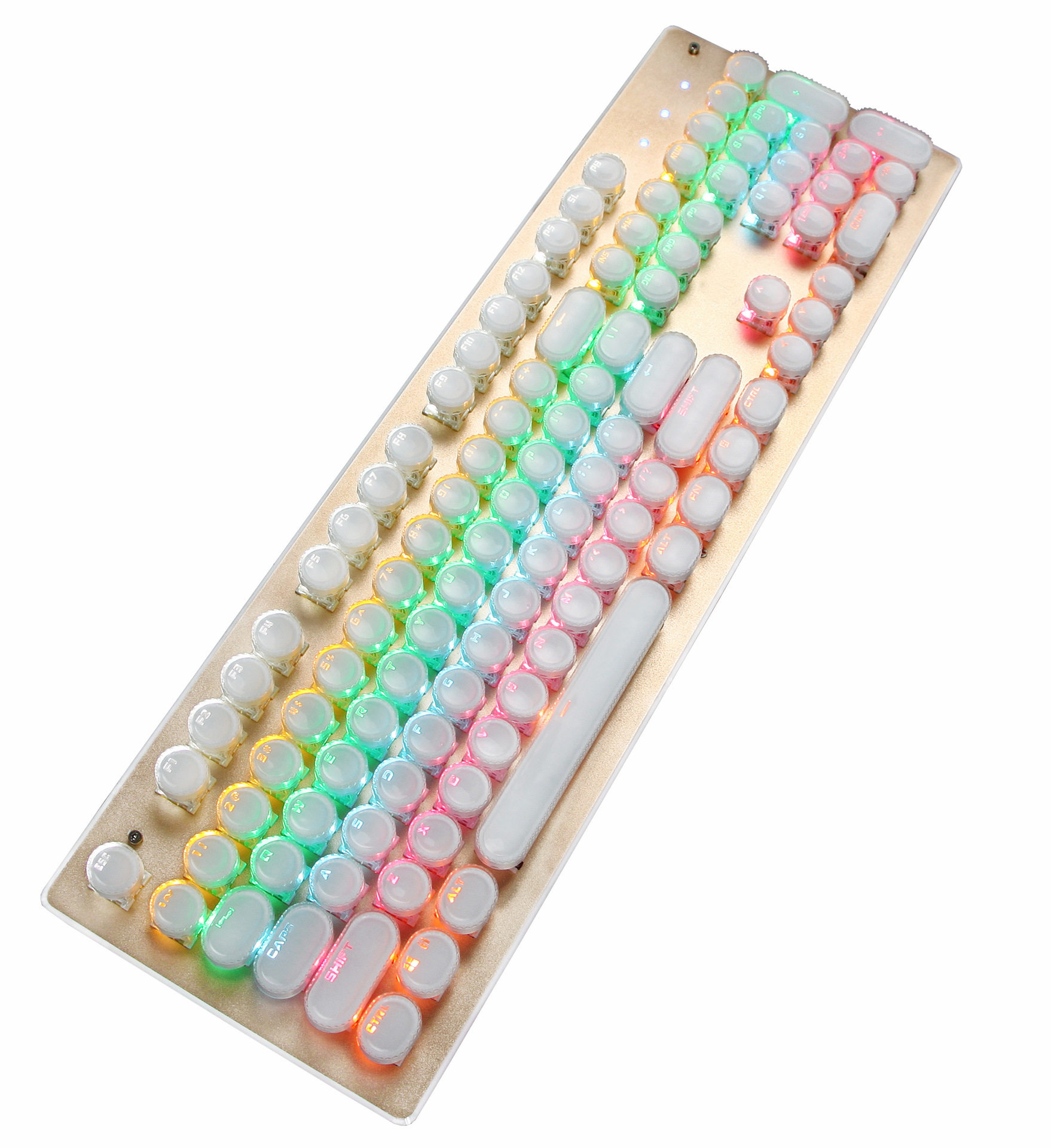 朋克字符透光水晶键帽通用冰晶圆形键盘个性键盘