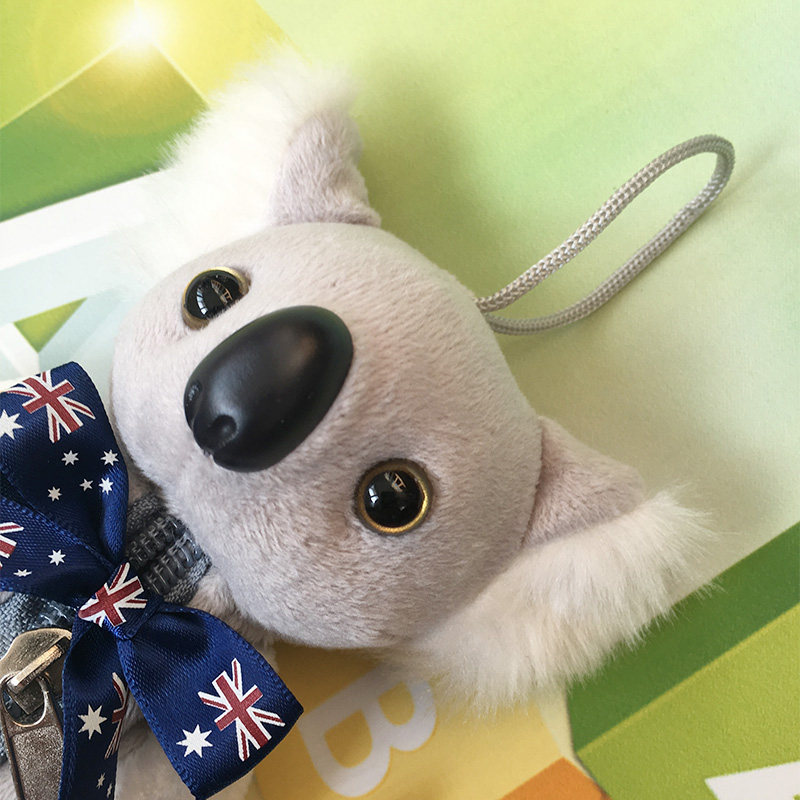 外贸澳大利亚考拉毛绒玩具树袋熊无尾熊大笔袋盒文具盒灰色笔袋