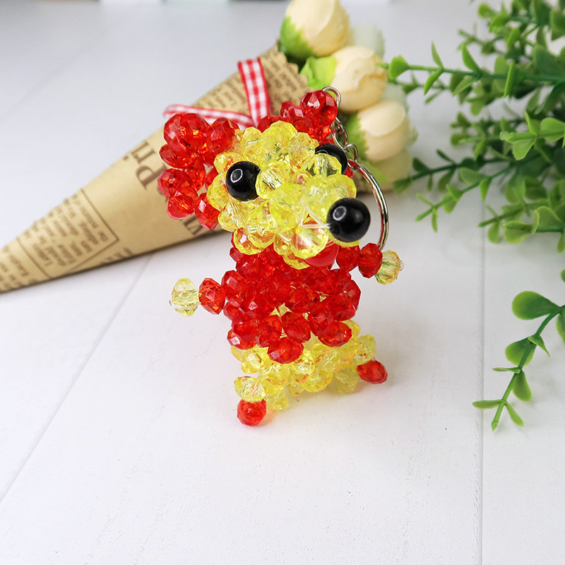 串珠成品十二生肖老鼠钥匙挂件手工编织鼠年小玩其他diy饰品配件