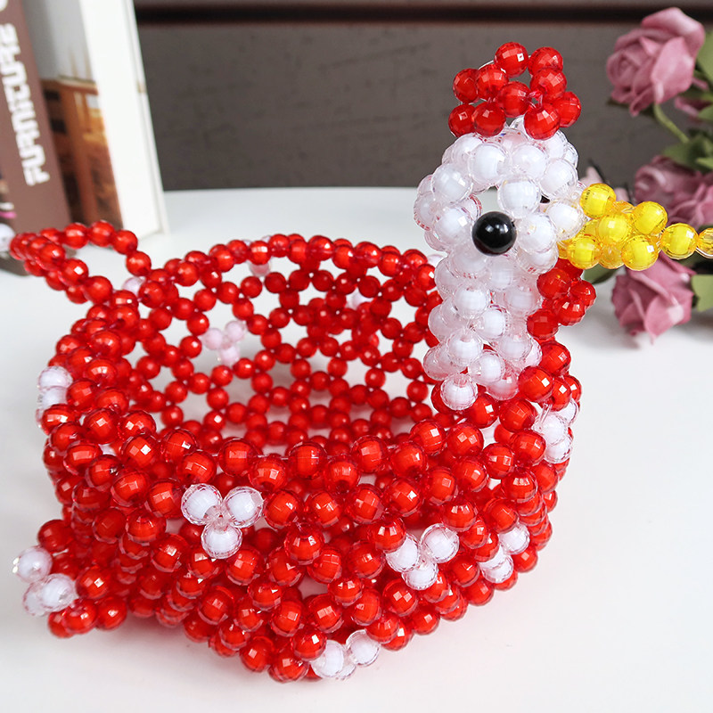 收纳手工串珠成品小鸡糖果diy编织桌面摆件零食收纳筐