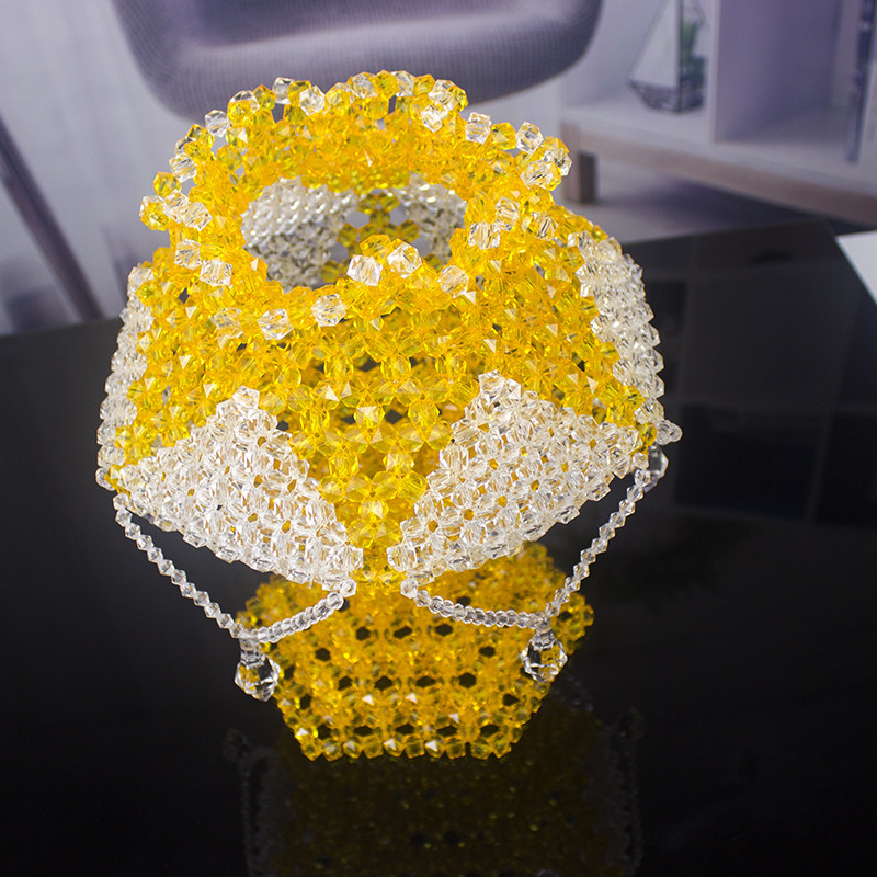 手工成品家居卧室书房满天星台灯串珠编织床头柜摆件