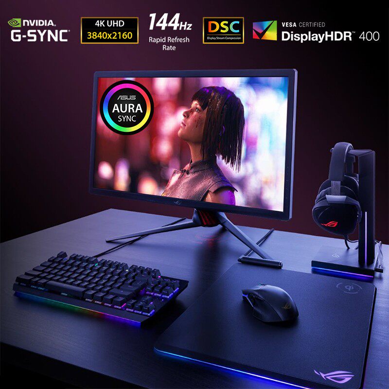 绝影xg27uq显示器27英寸电竞4k显示屏144hz ips电脑高清液晶屏幕华硕