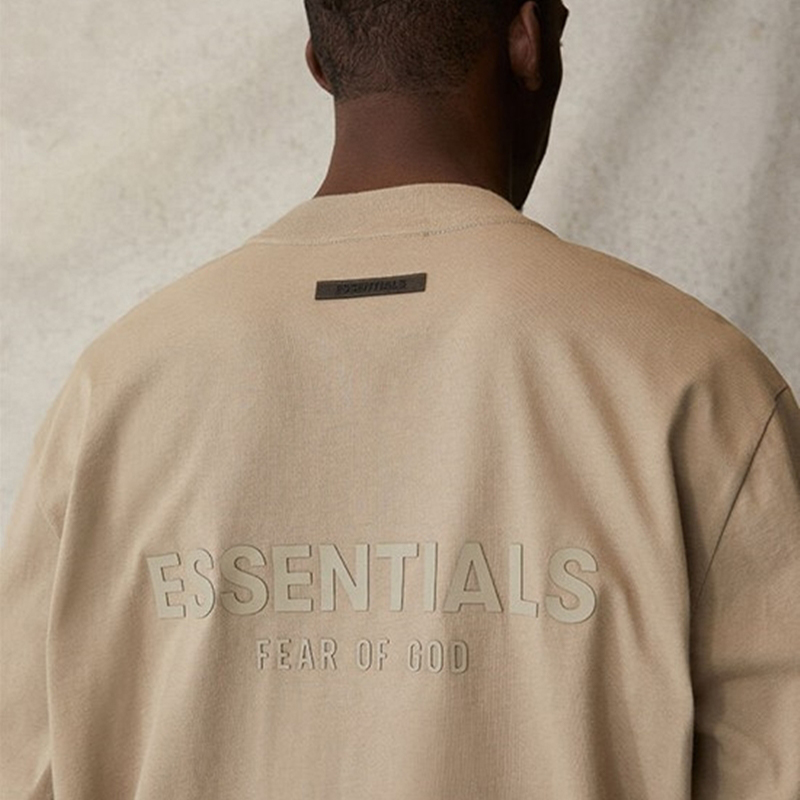 FOG FEAR OF GOD复线ESSENTIALS新款压胶长袖高街潮牌宽松男士T恤