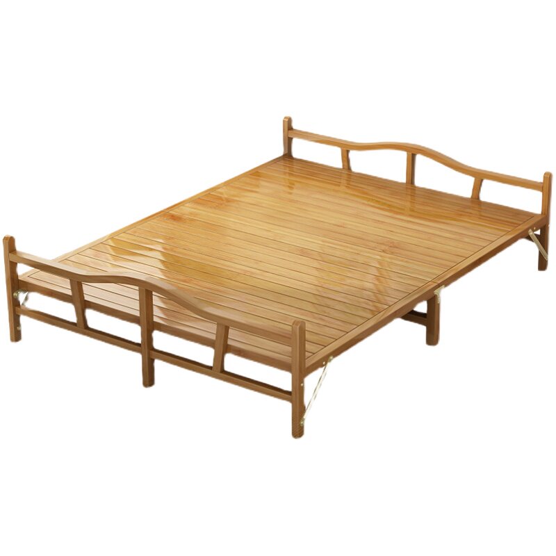 竹床折叠单人双人简易家用午休凉床出租房1.5米折叠床