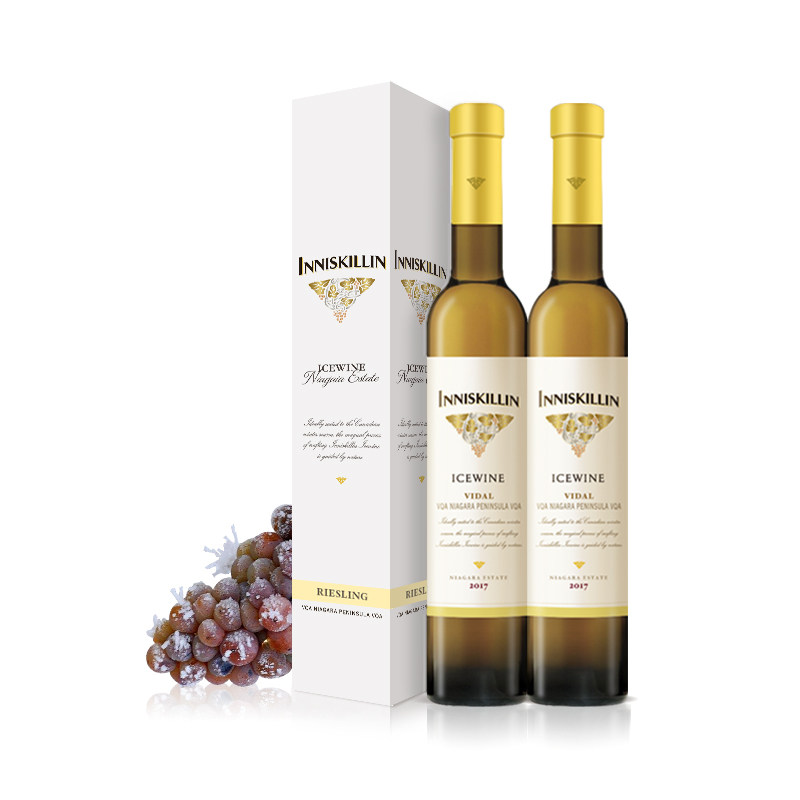 加拿大inniskillin云岭冰酒vqa葡萄酒甜干375ml2瓶礼盒甜型葡萄酒(含