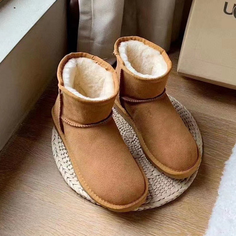 hkjugg保暖ugg鞋男面包加厚情侣加绒真皮款冬时尚雪地靴