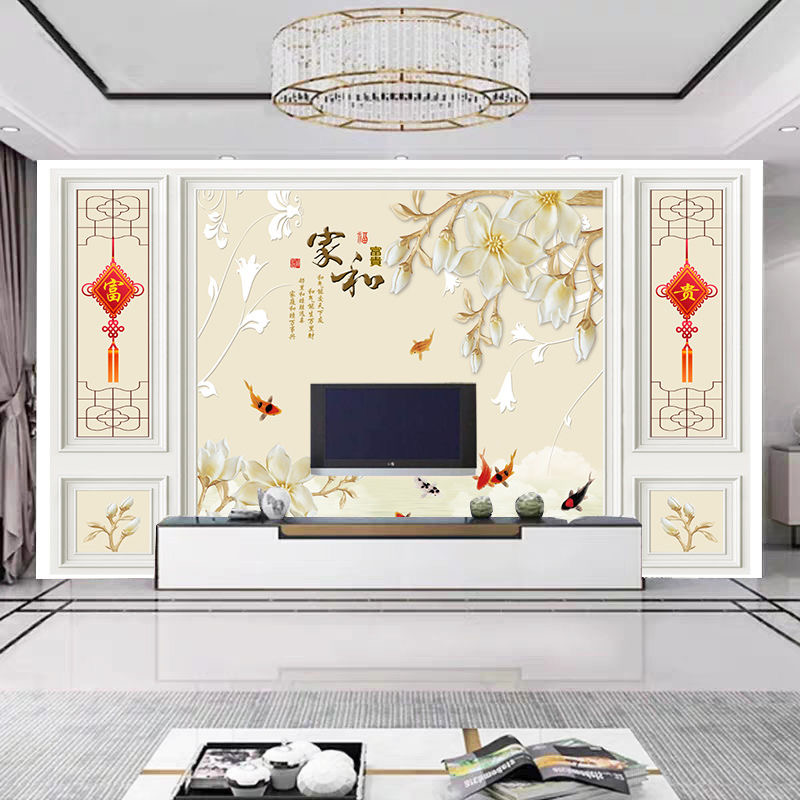 电视背景墙壁纸3d立体大气8d客厅现代简约5d定制壁画