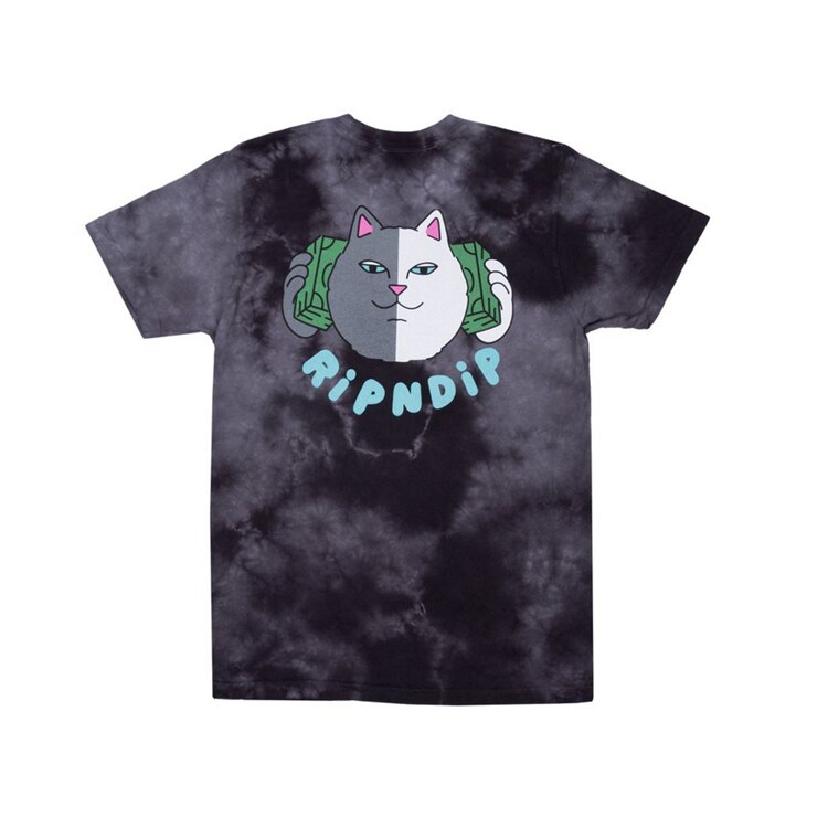 新派潮汇ripndipmoneytee贱猫潮牌打底男女中指t恤