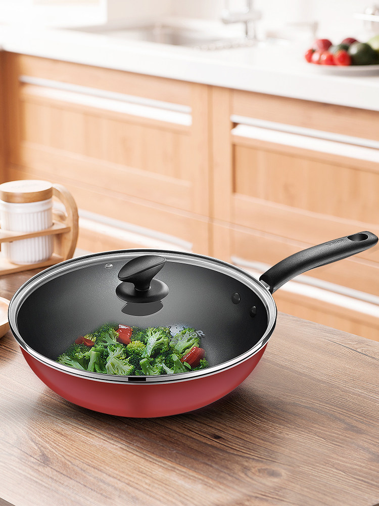 苏泊尔炒锅油烟大号不粘锅36cm平底锅炒勺家用马勺不炒锅