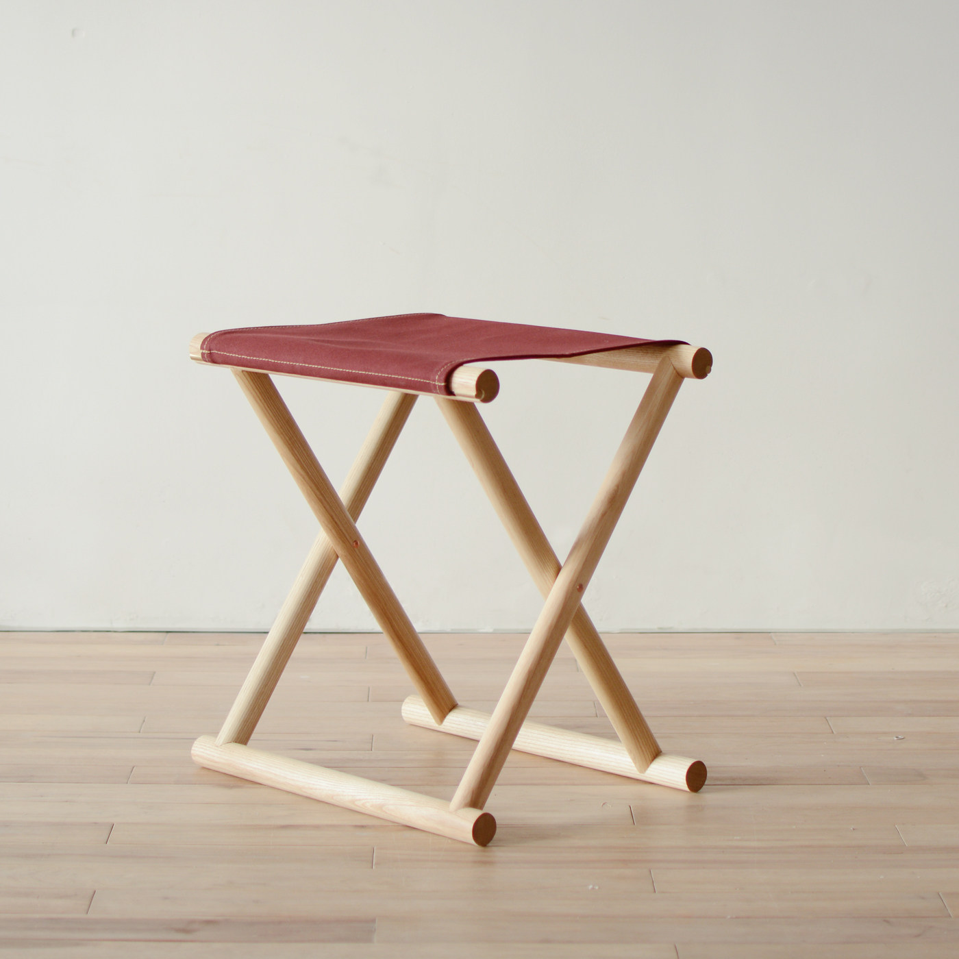 帆布时作马扎原创日本进口仓敷折叠白蜡木樱折叠凳