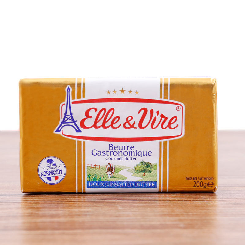 爱乐铁塔淡味黄油200g动物性发酵牛奶奶油面包黄油