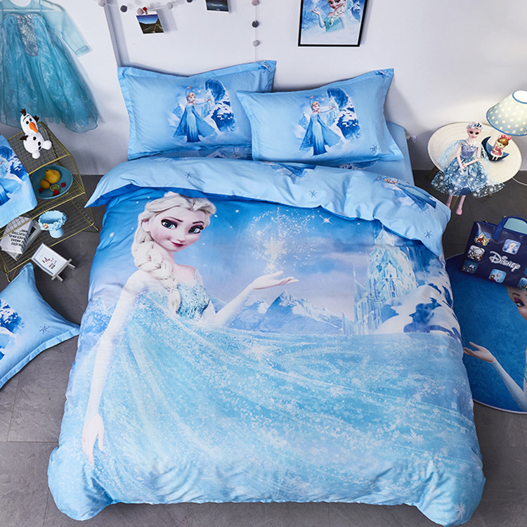 件套冰雪奇缘全棉卡通四件公主女孩艾莎被套床品套件
