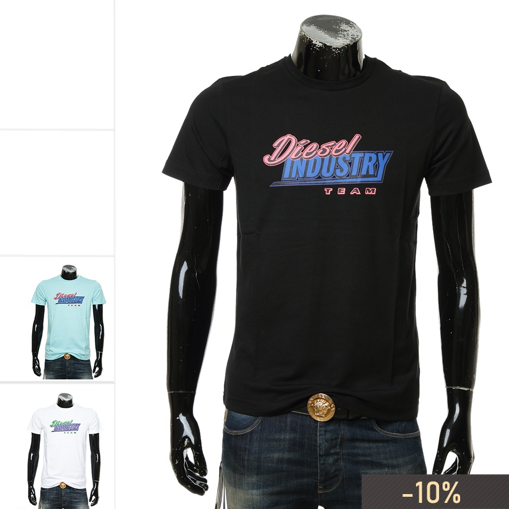 叁仟良品 Diesel 迪赛 新款 男纯棉印花短袖圆领T恤 A02375 0AAXJ