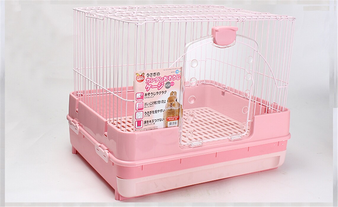 日本marukan马卡粉色防喷抽屉豪华兔笼龙猫天竺笼子