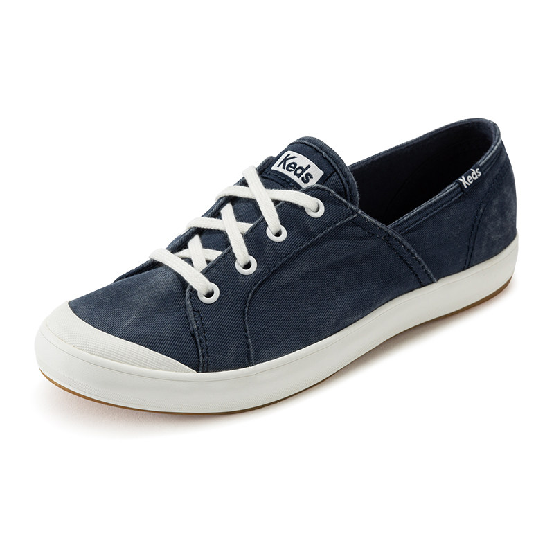 keds旗舰店女鞋复古休闲鞋系带低帮帆布乐福鞋浅口帆布鞋