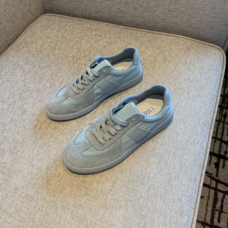 夏季百搭小白鞋女2022年新款时尚真皮布面系带舒适平底休闲板鞋子