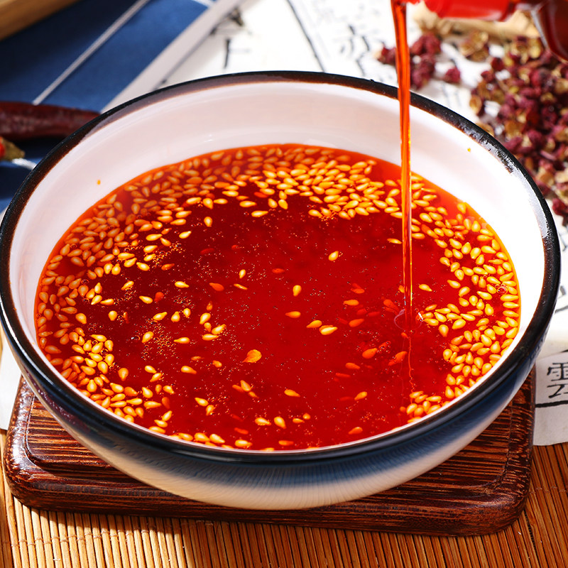 油泼辣子四川正宗满冠420g香辣红油辣椒油凉拌辣椒粉料