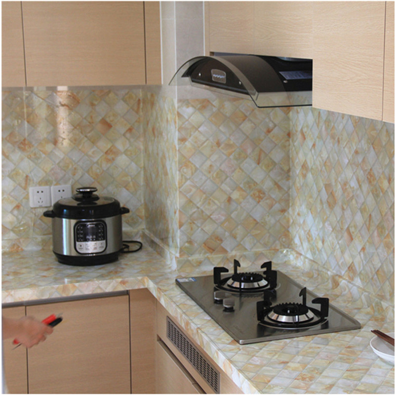 厨房放贴纸防水防油自粘 耐高温墙纸 柜灶台用油烟灶台面加厚墙贴