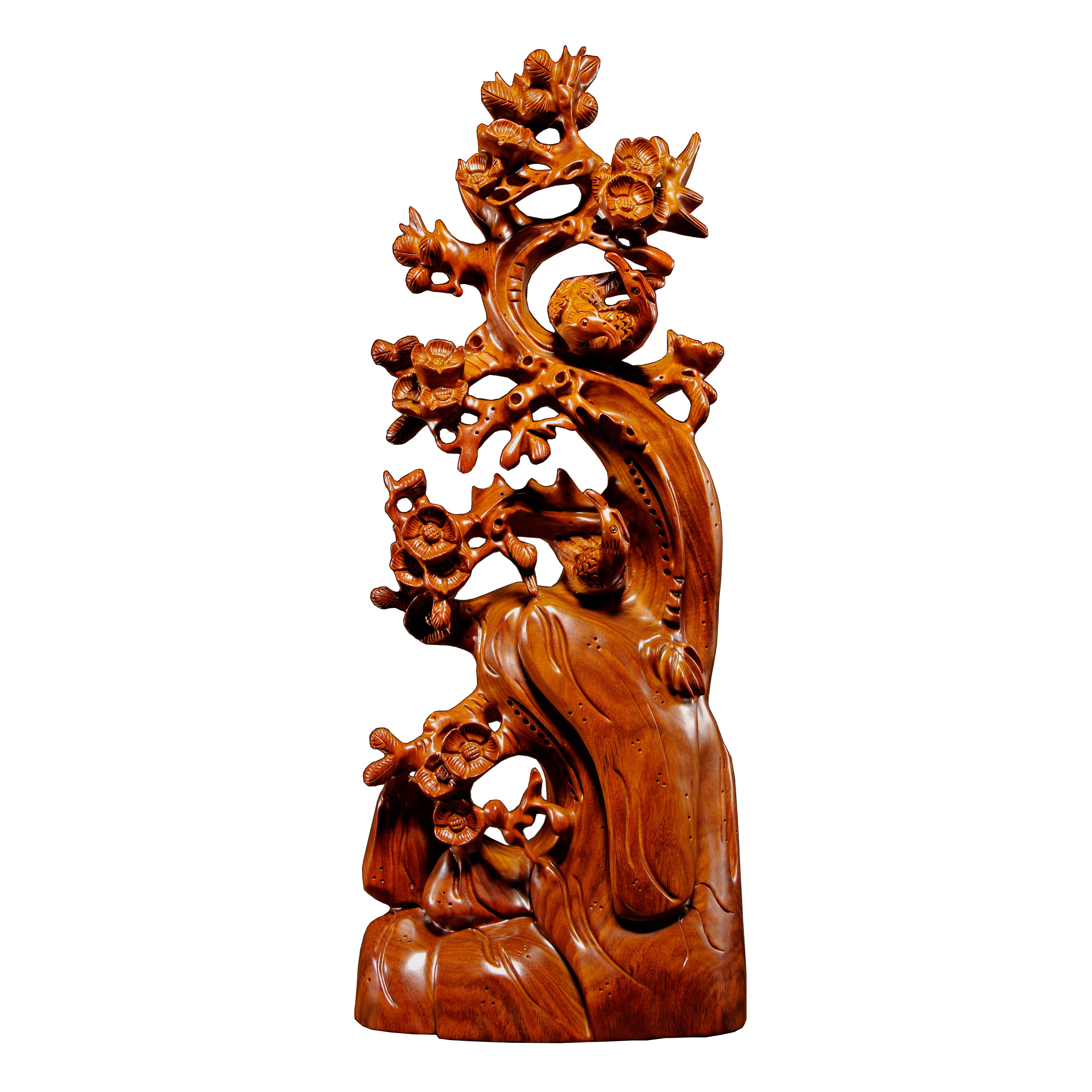 花梨木雕喜上眉梢根雕摆件雕刻工艺品家居客厅书房装饰送礼工艺品