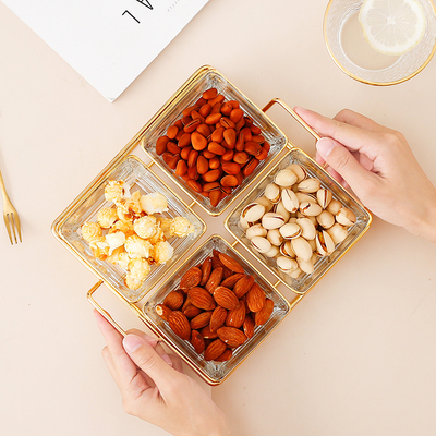 家用玻璃果盘干果碟子轻奢水果拼盘零食点心酒吧小吃果盆