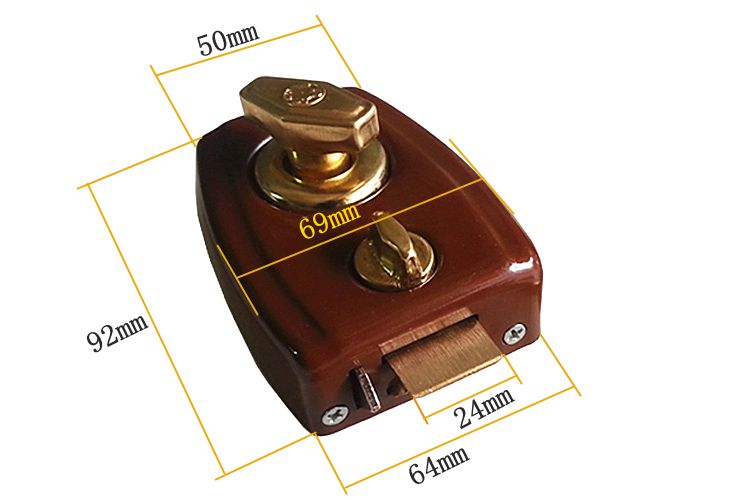 门锁牛头牌三保保险弹子室内外木门老式房门外装门机械门锁