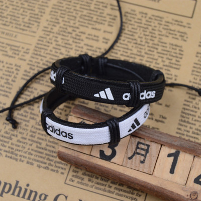 欧美潮人阿迪运动手环时尚潮流复古嘻哈学生男女情侣编制手链饰品