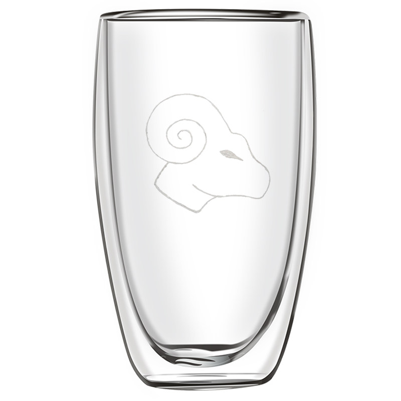 nappa中国匠人系列手工刻花十二星座凉水水杯耐热玻璃杯