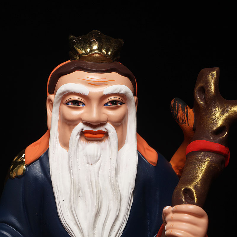 山神神像土地山神爷山神奶树脂佛像居家寺庙供奉摆件12英寸彩绘