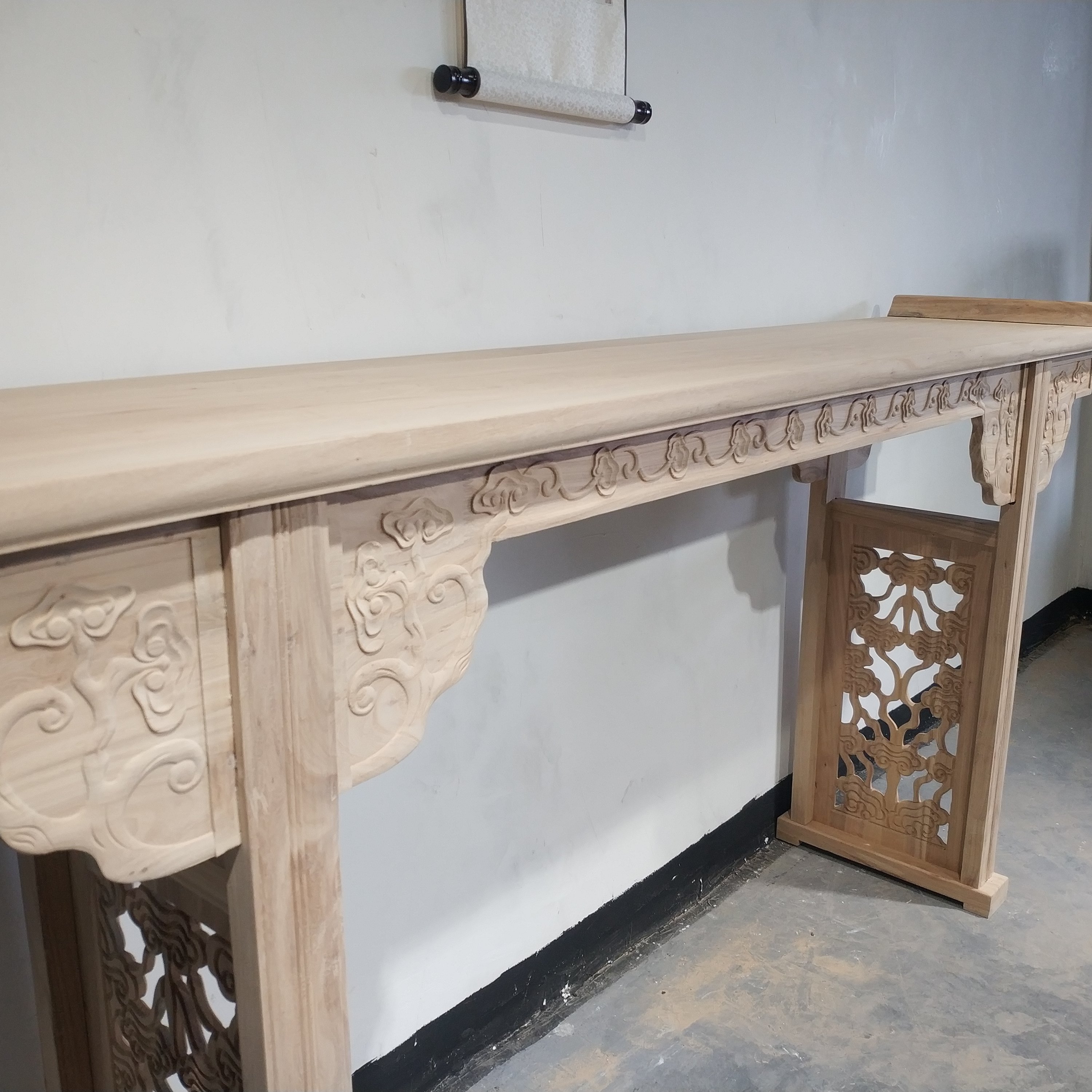 北方榆木条案供桌贡台中堂佛桌条几白坯白实木家具条案