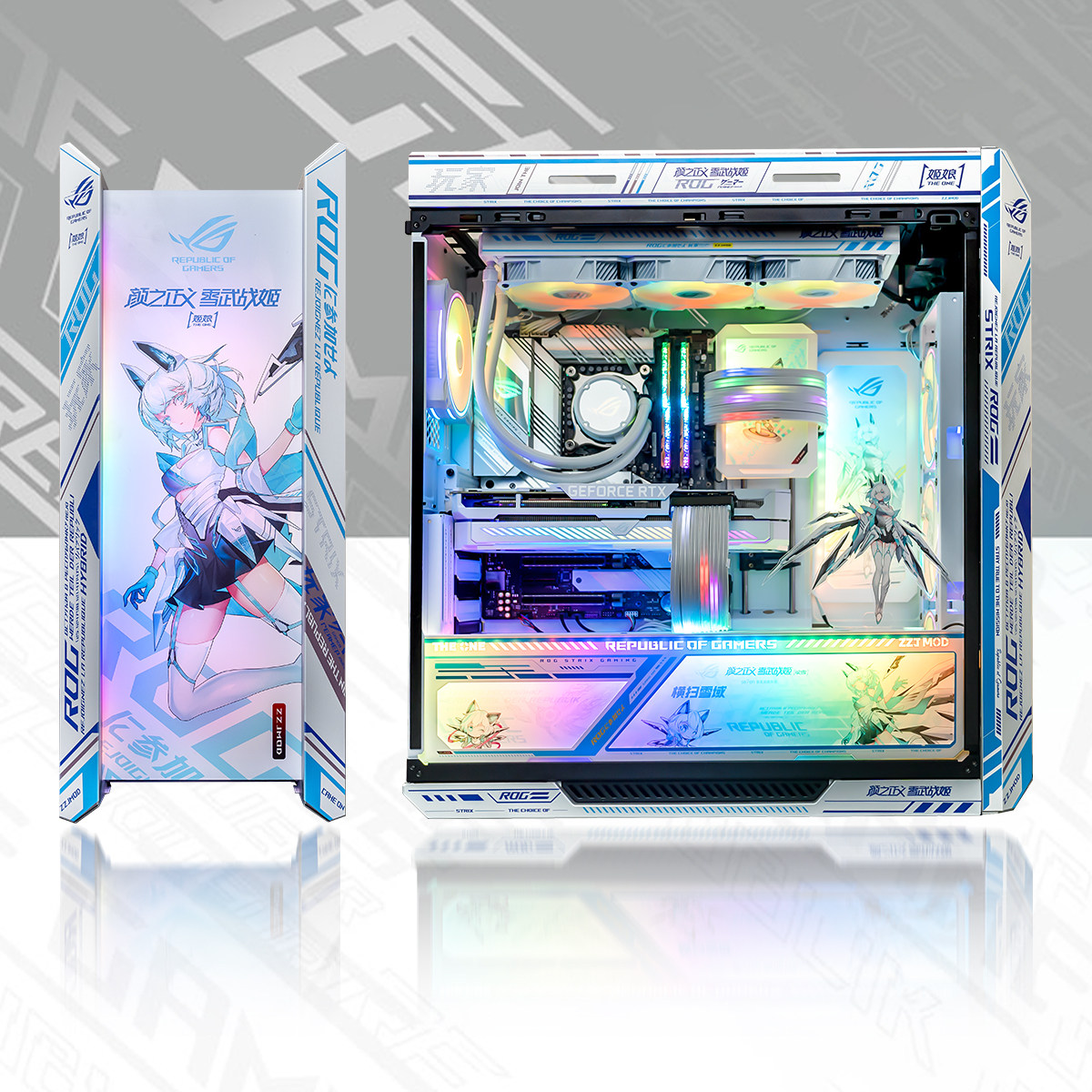 吹雪定制华硕太阳神roggx601玩家国度电脑rgb水冷机箱