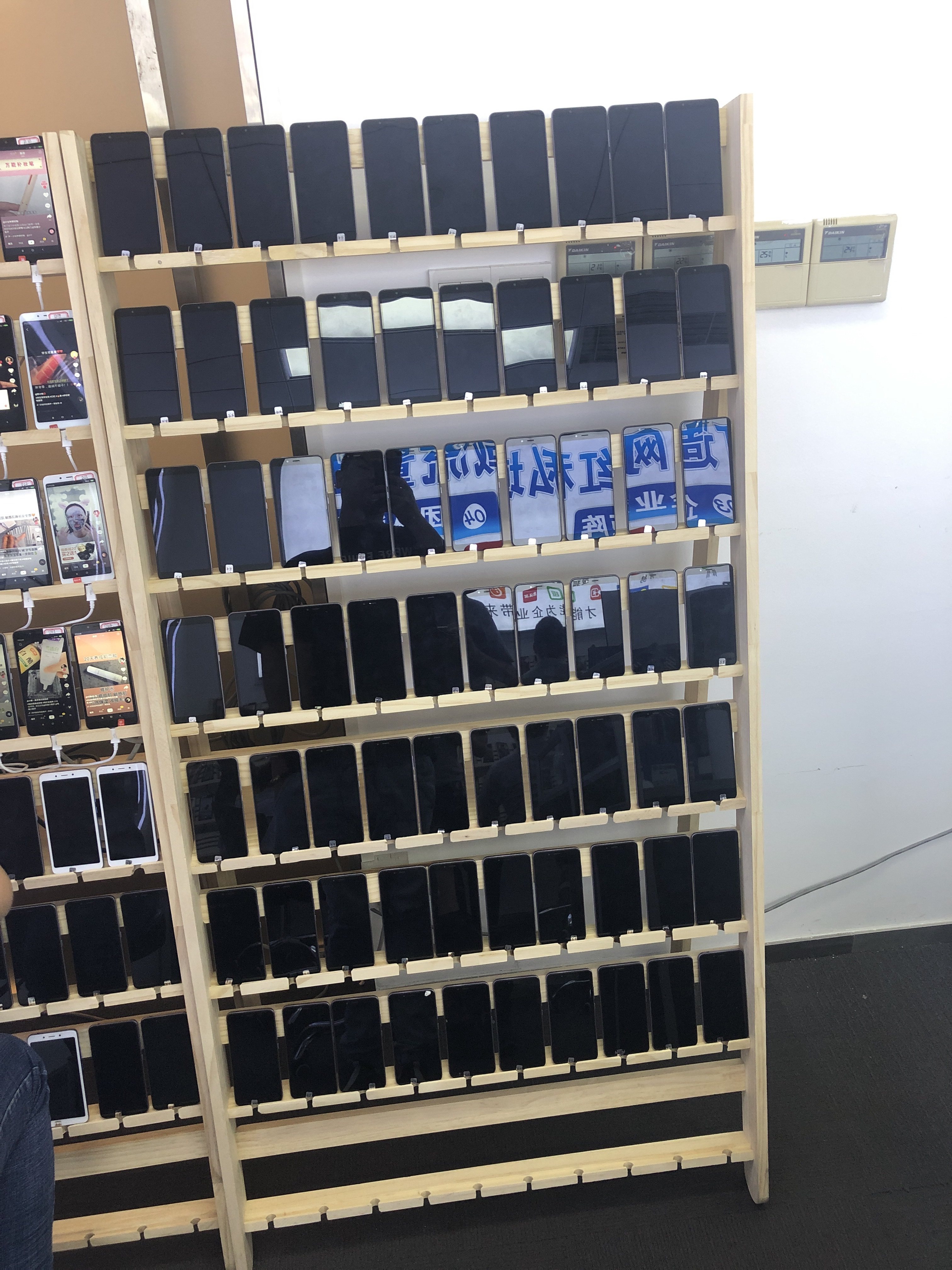 手机工作室木架实用群控落地展示架手机支架