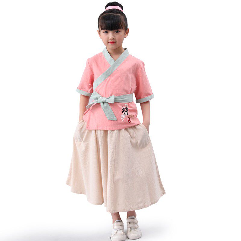 药童棉麻日常古装宝宝春秋夏季拍照服装幼儿儿童演出服