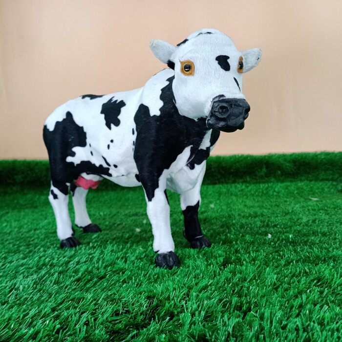 摆件仿真小黄黄牛毛绒玩具动物模型橱窗儿童玩偶摆件