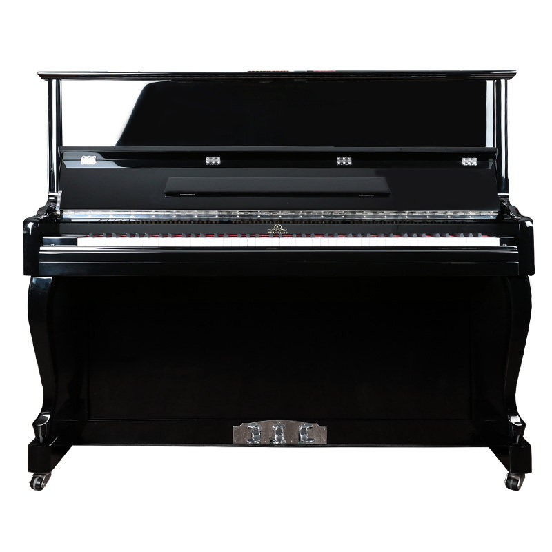 伯恩黑色立式 钢琴 123cm高度钢琴初学入门练习演奏 - 痕风的起点