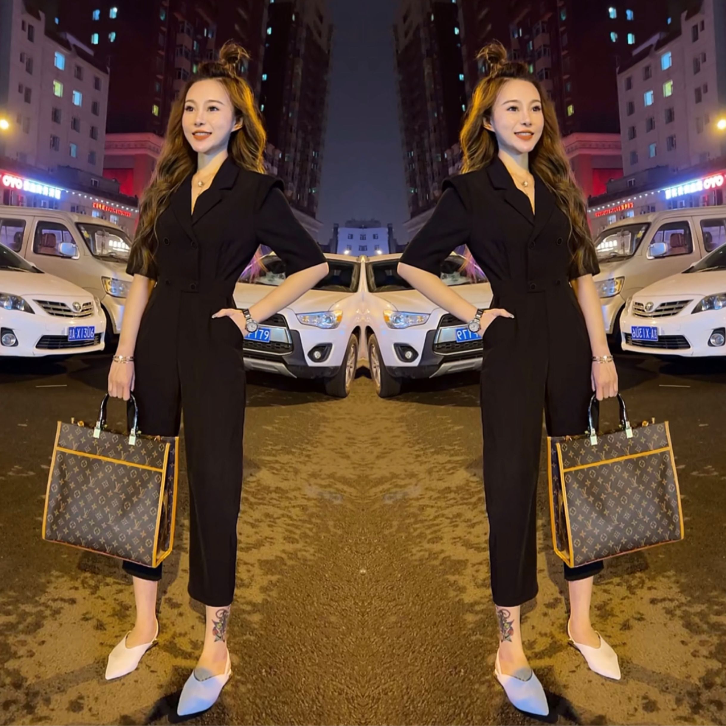 【炸街网红爆款连体裤】夏季新款时尚女装赫本风漂亮修身连体衣裤