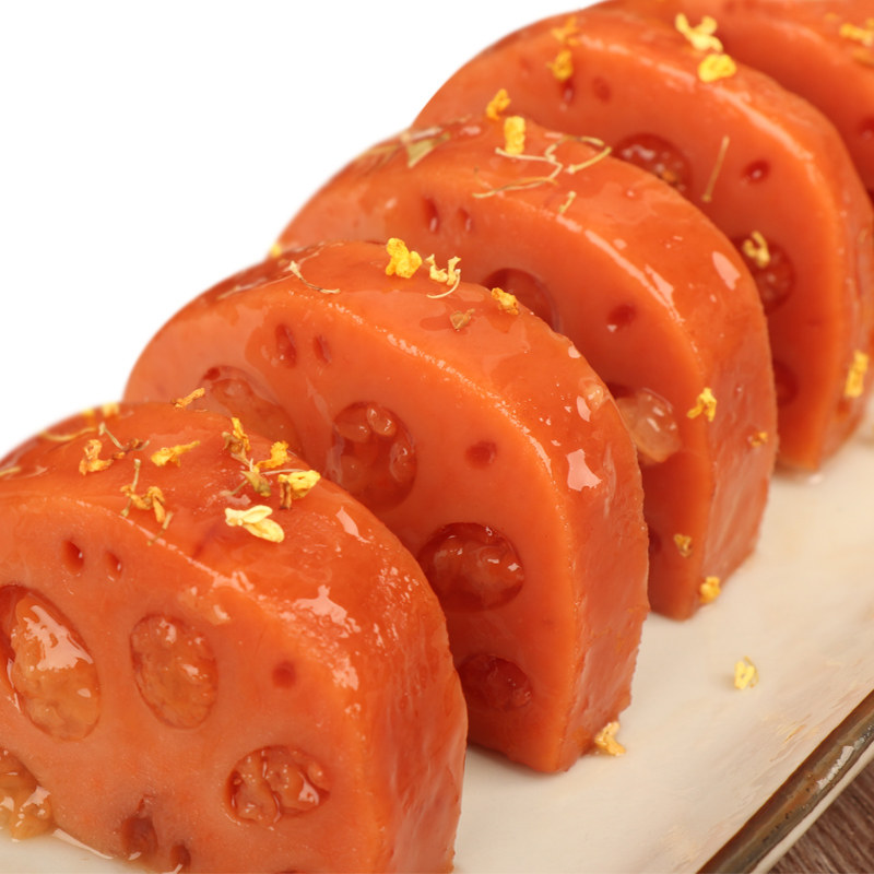 蜜汁桂花糯米藕香糯莲藕熟食宝应甜糖藕舌尖美味年夜饭菜熟即食