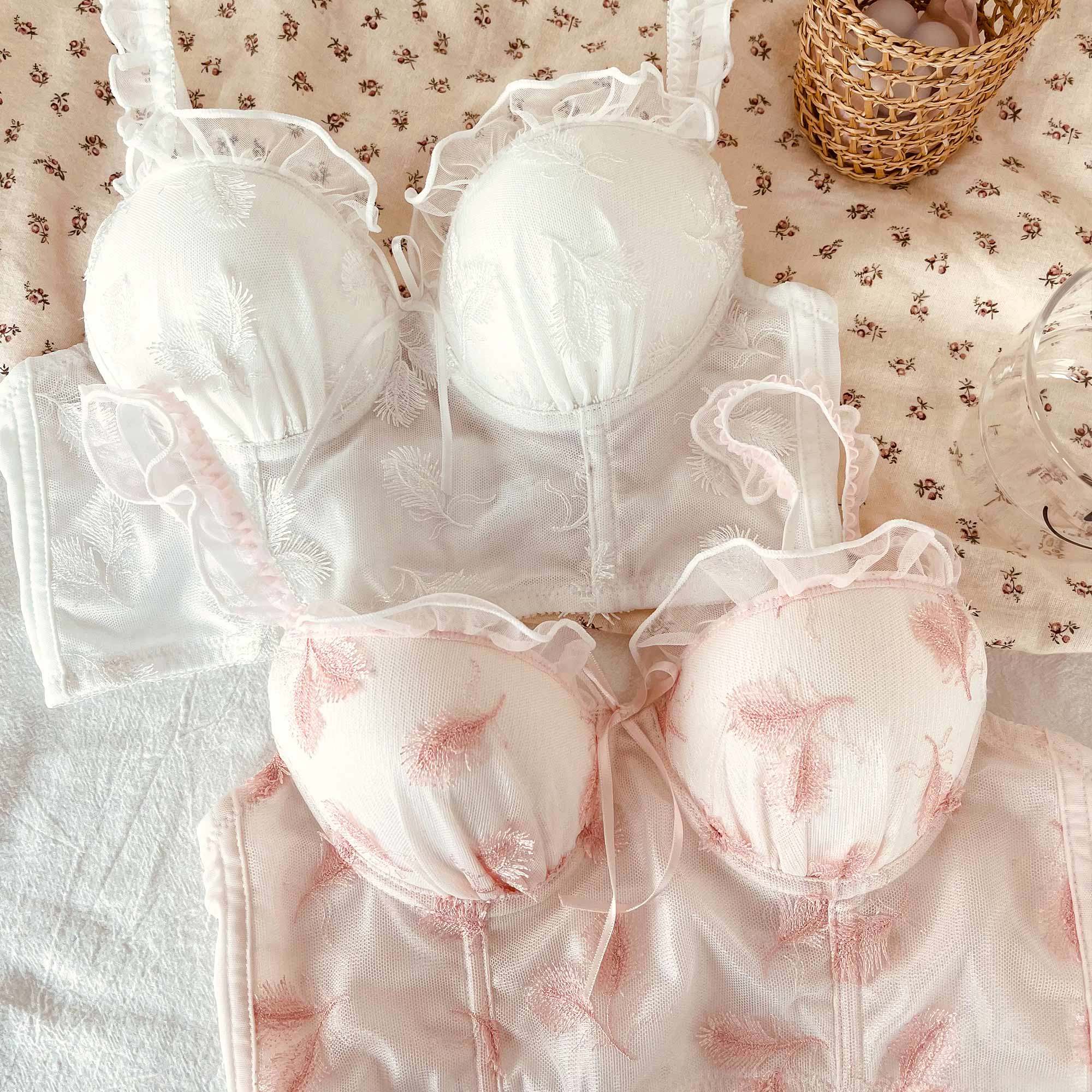 法式文胸套装少女聚拢性感蕾丝刺绣内衣钢圈文胸套装