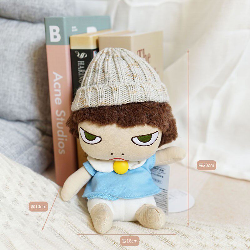 日本奈良美智nara正版大头胖娃娃邪恶魔鬼失眠毛绒布艺类玩具